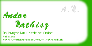 andor mathisz business card